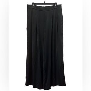 Cider Black Elastic Waistband Pleated Wide Leg Pull On Pants size XL womens